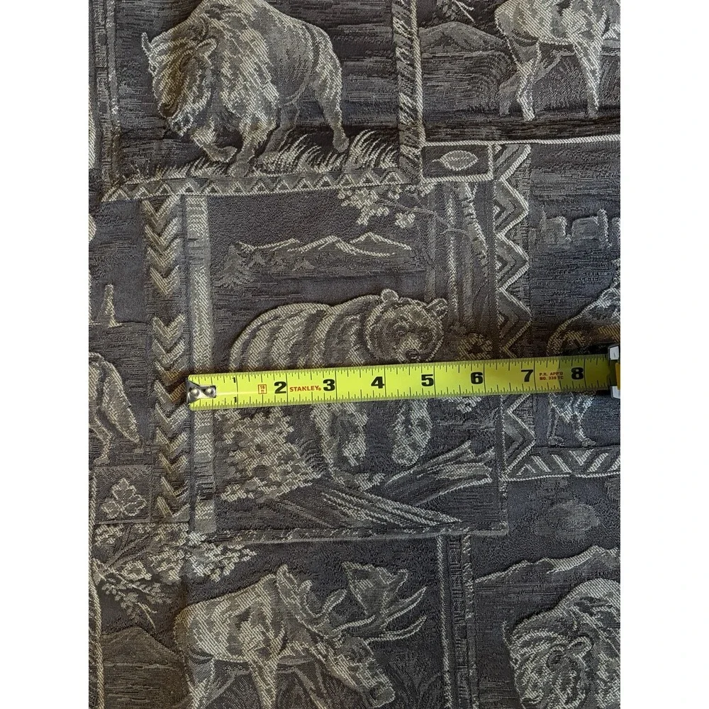 Fabric Piece Upholstery Drapery Tapestry Moose Bear Wolf Buffalo Pattern 56 X 73